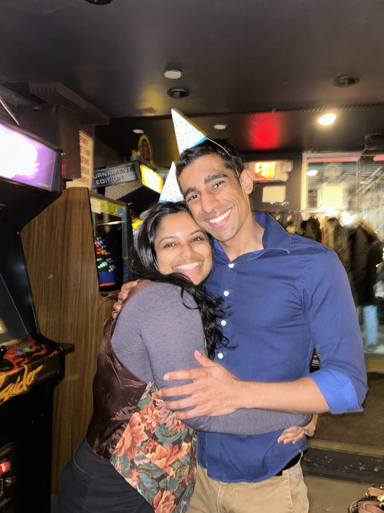 At a friend’s birthday party at Barcade in New York